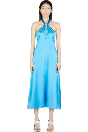 REJINA PYO Kjole, Dame, Blå, L, Satin, Dresses