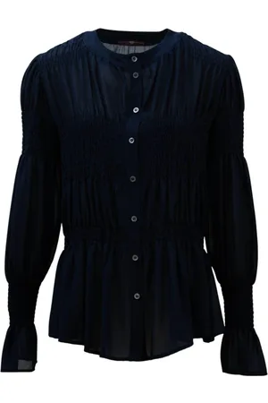 High Bluser & Skjorter, Dame, Blå, 2XL, Uld, Blouses