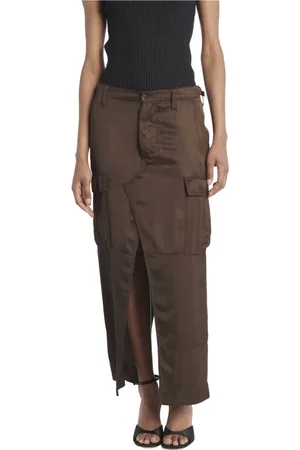 Nº21 Nederdel, Dame, Brun, XL, Satin, Maxi Skirts