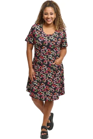Pont Neuf Kjole, Dame, Flerfarvet, 3XL, PNMaya - Cerise