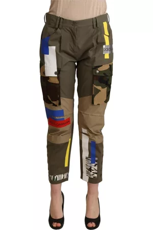 Dolce & Gabbana Kvinder Camouflage bukser - Green Military Cargo Trouser Cotton Pants