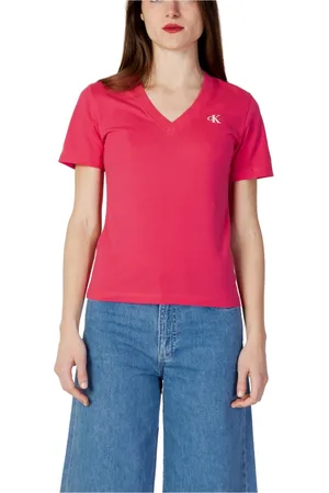 Calvin Klein Top, Dame, Lyserød, S, Bomuld, Micro Monologo Slim J20J220303Beh