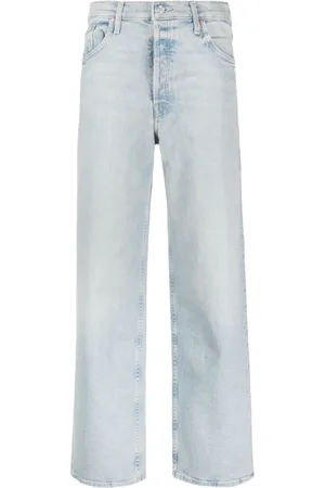 Mother Jeans, Dame, Blå, W24, Bomuld, Straight Jeans