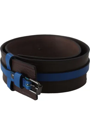 Costume National Tilbehør, unisex, Brun, 105 CM, Uld, Thin Blue Line Leather Buckle Belt