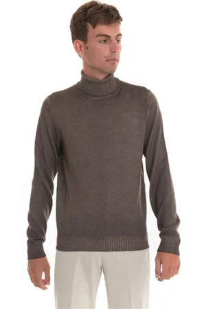 Gran Sasso Strik, Herre, Brun, S, Uld, Turtleneck pullover