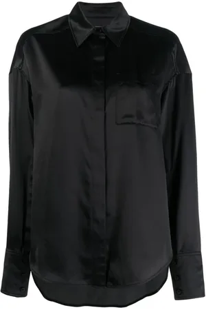 KRIZIA Bluser & Skjorter, Dame, Sort, S, Satin, Bluser