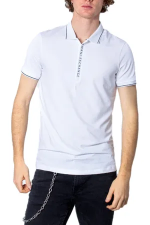 Armani Exchange Top, Herre, Hvid, 2XL, Bomuld, Polo Bluser