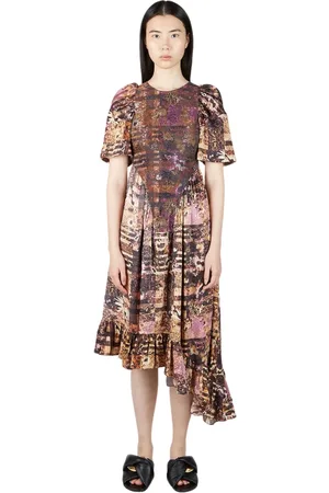 Collina Strada Kjole, Dame, Brun, S, Satin, Dresses