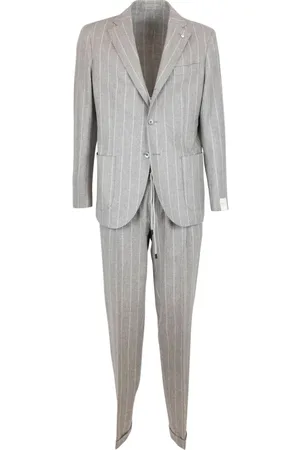 Lubiam Jakkesæt, Herre, Grå, XL, Uld, Dresses
