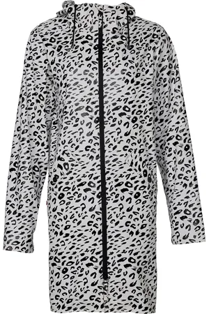 Danwear Jakke, Dame, Hvid, M, Uld, Rain Jacket Jakker 2825. Print Leopard Print