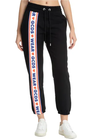 GCDS Bukser, Dame, Sort, XS, Bomuld, Cute Tape Logo Sweatpants