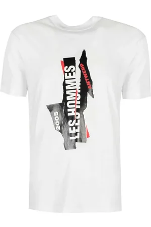 Les Hommes Top, Herre, Hvid, XL, Bomuld, T-shirts