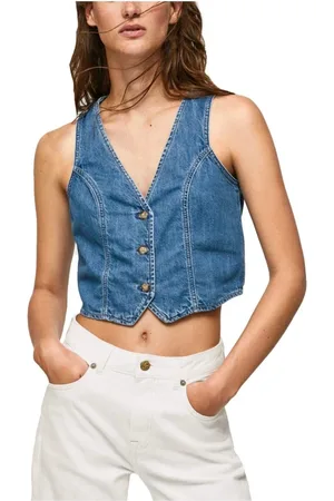 Pepe Jeans Top, Dame, Blå, S, Bomuld, Ærmeløse toppe