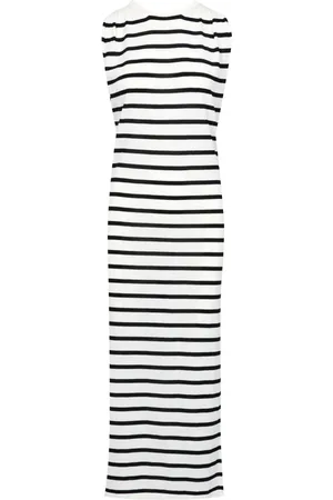 SEMICOUTURE Kjole, Dame, Hvid, L, Bomuld, Maxi Dresses