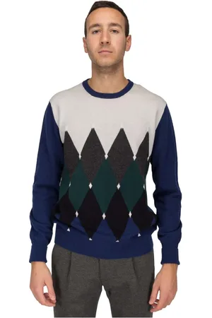 BALLANTYNE Strik, Herre, Blå, 2XL, Uld, Sweatshirts Hoodies
