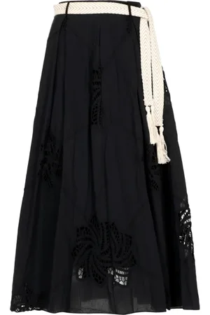 Kaos Nederdel, Dame, Sort, XS, Bomuld, Midi Skirts