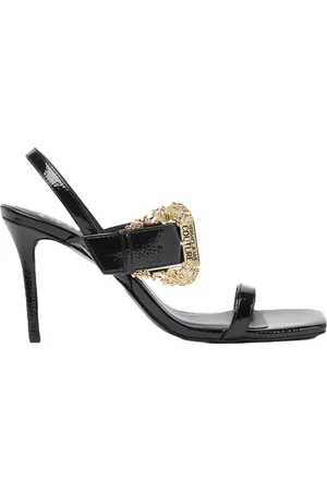 VERSACE Sko, Dame, Sort, 39 EU, Flade sandaler
