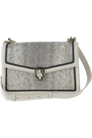 Bvlgari Pre-owned, Dame, Hvid, ONE SIZE, Uld, Pre-owned Læder skuldertasker