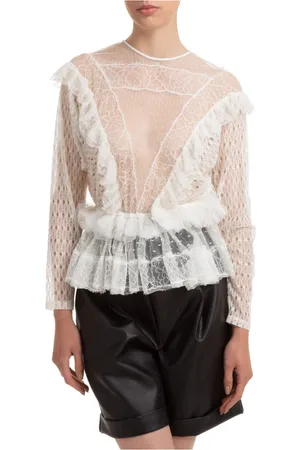 Elisabetta Franchi Bluser & Skjorter, Dame, Hvid, S, Bomuld, Elegant Bluse