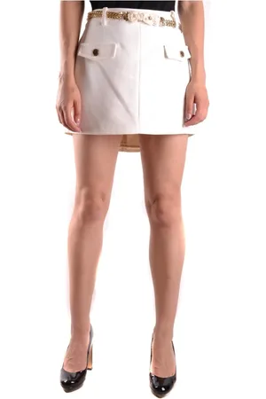 Elisabetta Franchi Nederdel, Dame, Hvid, M, Ecru A-line Mini Nederdel