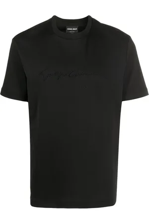 Giorgio Armani Top, Herre, Sort, XL, Uld, T-shirts