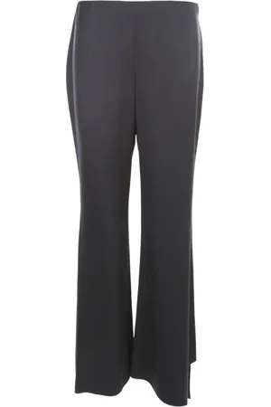 Giorgio Armani Bukser, Dame, Blå, L, Satin, Satin asymmetriske bundbukser