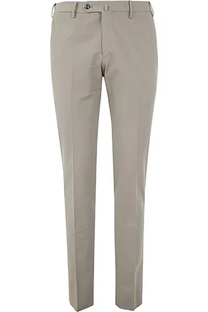 PT01 Bukser, Herre, Hvid, 4XL, Uld, Flade frontbukser med diagonale lommer