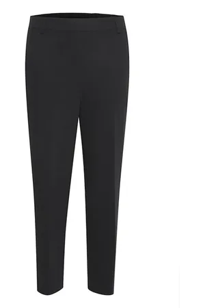 Kaffe Bukser, Dame, Blå, L, Polyester, Kasakura Hw Cropped Pants Pants 10506127 Black Deep