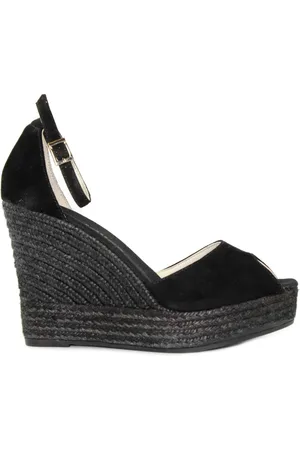 Espadrilles Sko, Dame, Sort, 41 EU, Uld, Wedges