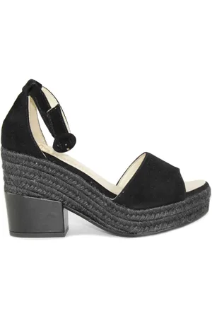Espadrilles Sko, Dame, Sort, 40 EU, Højhælede sandaler