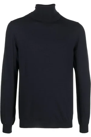 ZANONE Strik, Herre, Blå, 3XL, Uld, Rullekraver