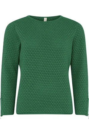 Skovhuus Strik, Dame, Grøn, S, Bomuld, 6750 Jumper W. Zippers At Slee Bluser