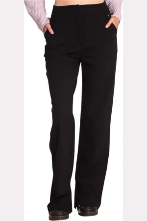 Calvin Klein Bukser, Dame, Sort, XS, Uld, Straight Bukser