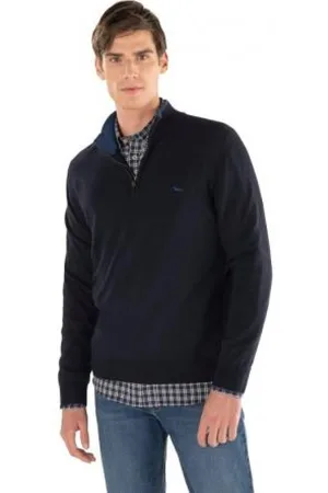 HARMONT&BLAINE Sweathshirts & Hoodies, Herre, Blå, M, Uld, Trøje med lynlås