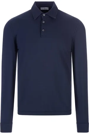 FEDELI Top, Herre, Blå, XL, Bomuld, Polo Shirt