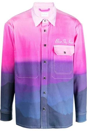 BLUE SKY INN Skjorte, Herre, Lilla, XL, Bomuld, Casual Bluser