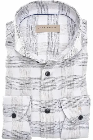 john miller Skjorte, Herre, Hvid, L, Formal Bluser