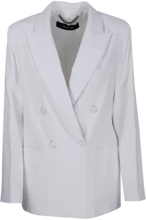 FEDERICA TOSI Jakke, Dame, Hvid, XS, Uld, Blazer