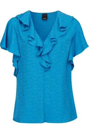 Pinko Bluser & Skjorter, Dame, Blå, M, Uld, Blouses