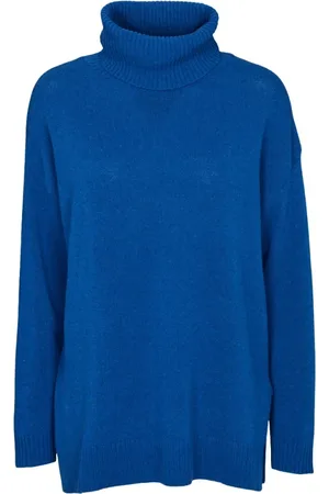 Basicapparel Strik, Dame, Blå, S, Uld, - Line T-Neck - Princess