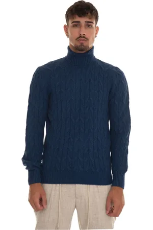 Gran Sasso Strik, Herre, Blå, 2XL, Uld, Turtleneck pullover