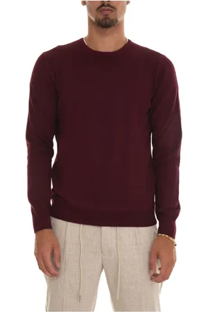Gran Sasso Strik, Herre, Rød, XL, Uld, Round-neck pullover