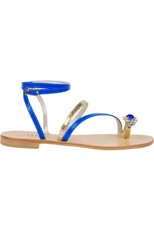 Emanuela caruso Sko, Dame, Blå, 36 EU, Læder, Sandaler