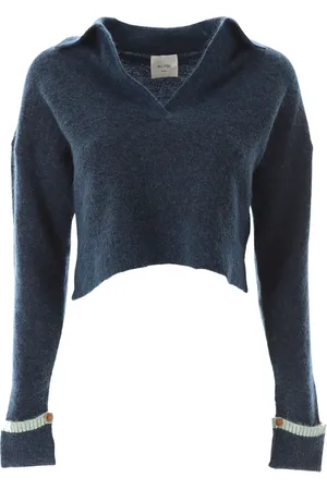 ALYSI Strik, Dame, Blå, S, V-neck Knitwear