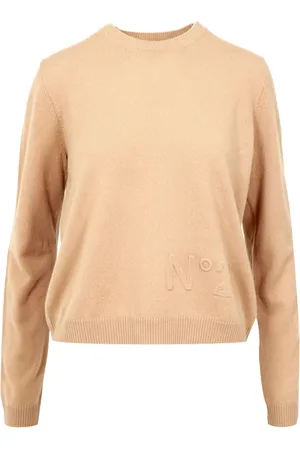 Nº21 Strik, Dame, , 2XL, Uld, Ensfarvet Trøje med Lange Ærmer