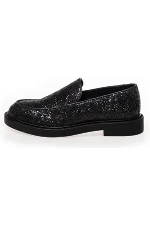 Copenhagen Shoes Sko, Dame, Sort, 39 EU, Læder, Glitter Loafers med Bløde Latex Indersåler