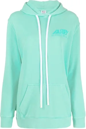 Autry Sweathshirts & Hoodies, Dame, Grøn, XS, Bomuld, Grøn Tonal Hættetrøje