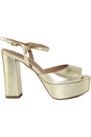 Bibi Lou Sko, Dame, Gul, 39 EU, Uld, Guld Lamineret Sandal