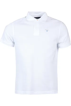 Barbour Top, Herre, Hvid, S, Bomuld, Sporty Bomuldspolo med Broderet Logo