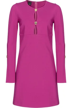 Pinko Kjole, Dame, Lilla, 2XS, A-line Mini Kjole med Klokkeærmer